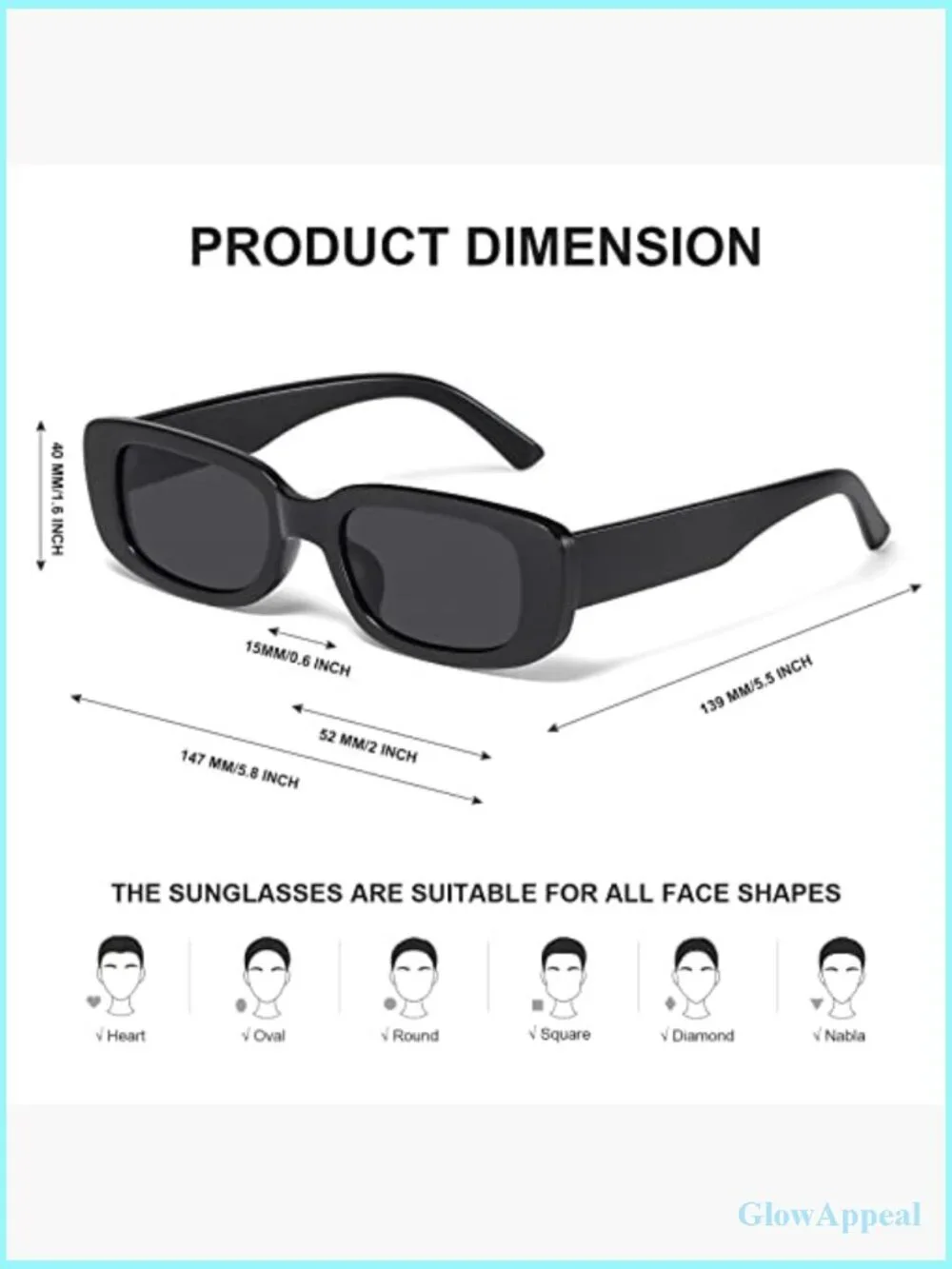 Trendy Y2K Retro Rectangle Sunglasses UV Protection Square Frame